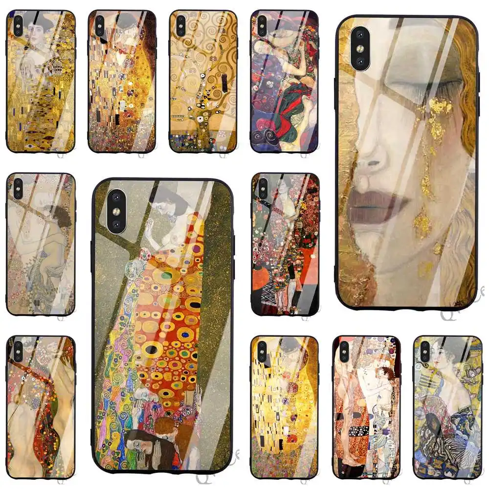 Противоударный чехол Kiss by Gustav Klimt чехол из закаленного стекла для телефона для iPhone Xs Max 11 pro чехол X 6 6S XR 8 Plus 7 5S 5 SE