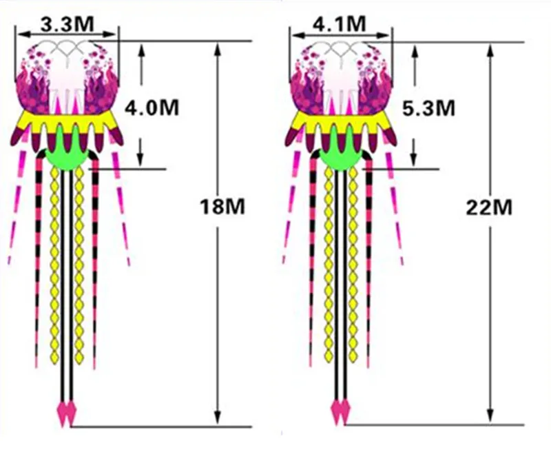 18 м большая Медуза линия воздушных змеев наружный воздушный змей Летающий Осьминог воздушный змей для взрослых Открытый кайтсерфинговый папалот 3d воздушный змей