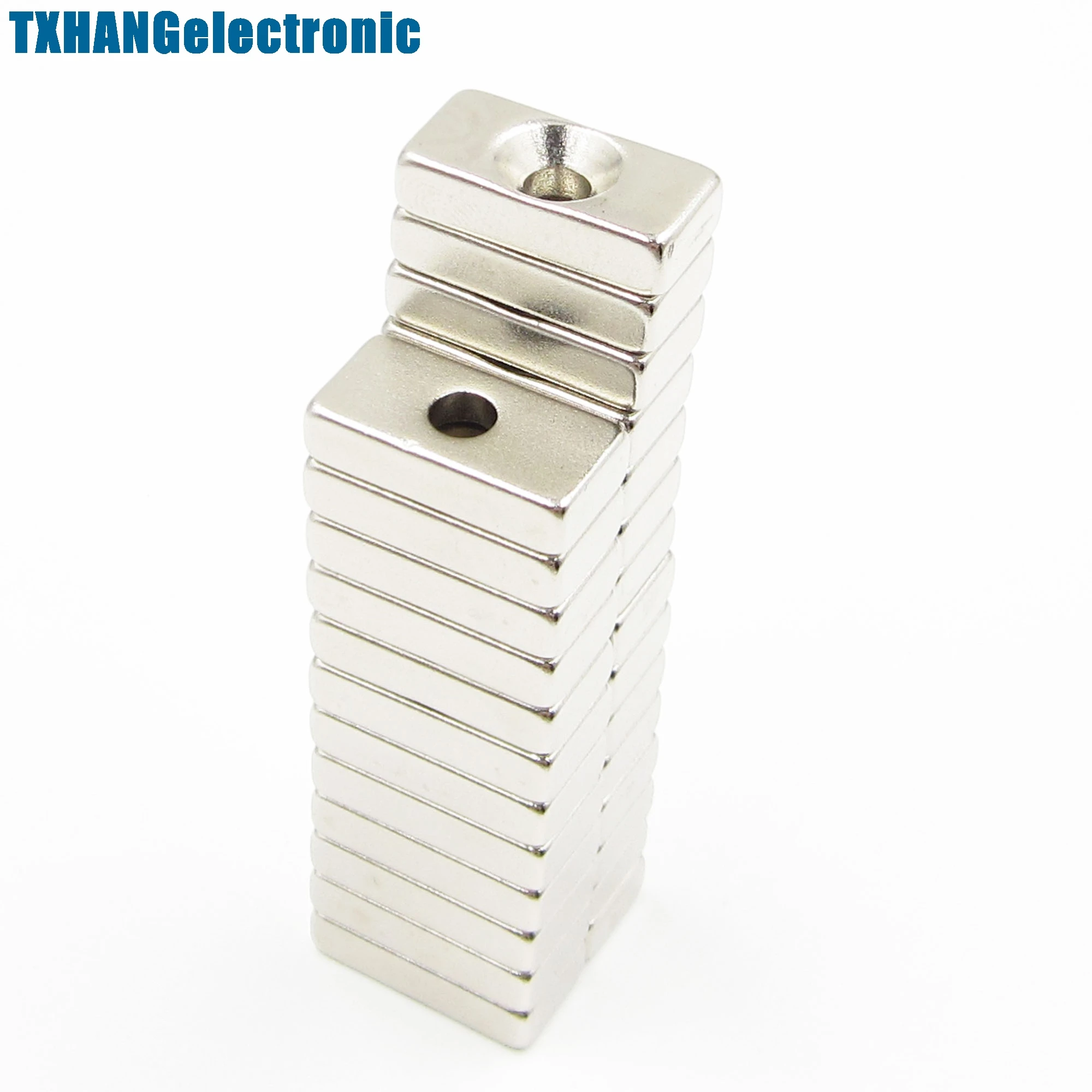 10PCS Super Strong Neodymium Block Magnets Hole Rare Earth N50 Grade 20x10x5mm