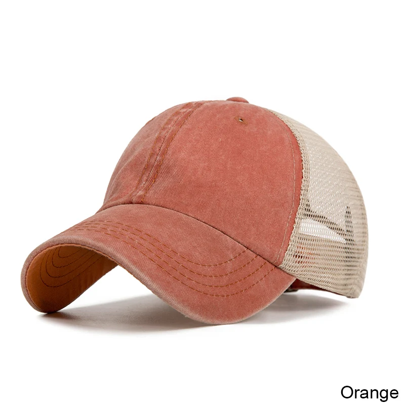 Новая повседневная однотонная хлопковая кепка для женщин и мужчин, регулируемая летняя бейсболка, крутая сетчатая бейсболка - Цвет: D
