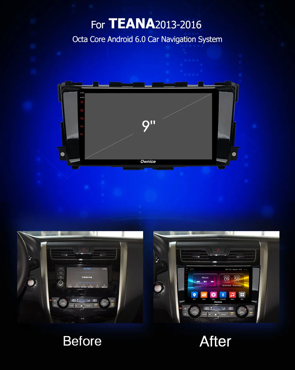 Excellent 9" IPS 4G Android 9.0 Octa 8 Core 32GB ROM Car DVD Player For Nissan Teana Altima 2013-2016 GPS ADAS Radio Stereo DSP CarPlay 2