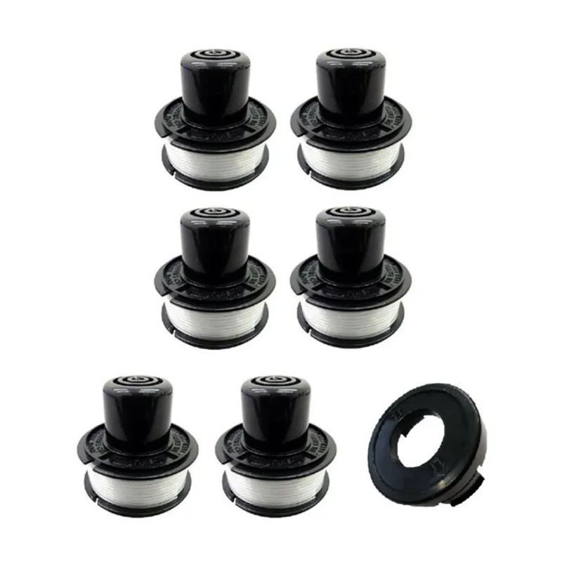 

6pcs Spools+1pcs Cap For Black&Decker Bump Cap ST4000 ST4050 ST4500 String Trimmer Tool Parts Replacement