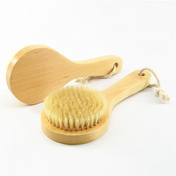 

2019 Hot Sale Lotus Bristle Bath Brush Rubbing Back Brush Sponges Scrubbers Cleaning Brush Body Cleaner Natural Bristle Body