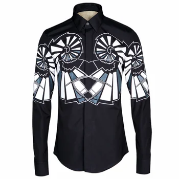 

2018 new arrival fashion cotton 100% print male shirt slim long sleeve high quality size M L XL XXL XXXL