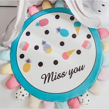 Лепесток Nordic Круглый Бархатный детская палатка покрывало для кровати ползающий Коврик Гостиная Спальня Противоскользящий ковер может быть разборка и стирка