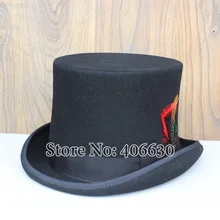 Top hat, Men's Felt hat, Magic hat, 100% Wool Felt, Leftover export hat, 1pcs allowed, Free shipping via EMS britain fuzzy ball embellished felt horseman hat