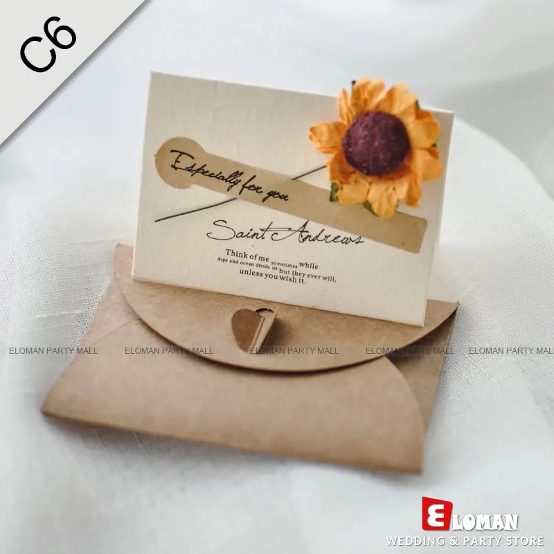 C6-Sunflower-25pcs wedding invitation sets birthday party invitation