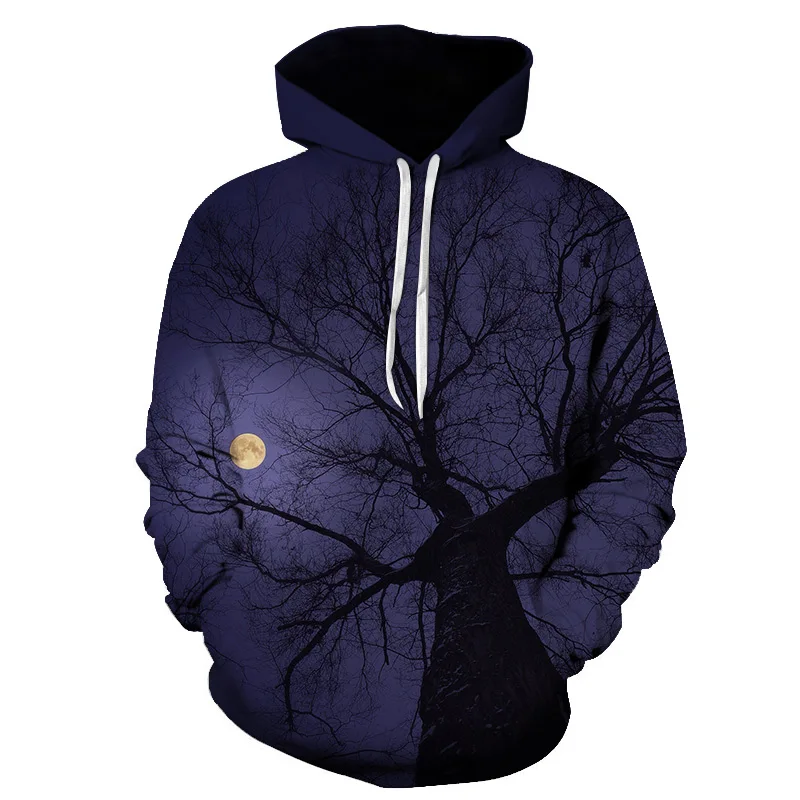 Galaxy дерево 3D Толстовки с принтом унисекс плюс Размеры кофты Звездное спортивный костюм Лидер продаж пуловер 6XL Новинка уличная Горячая