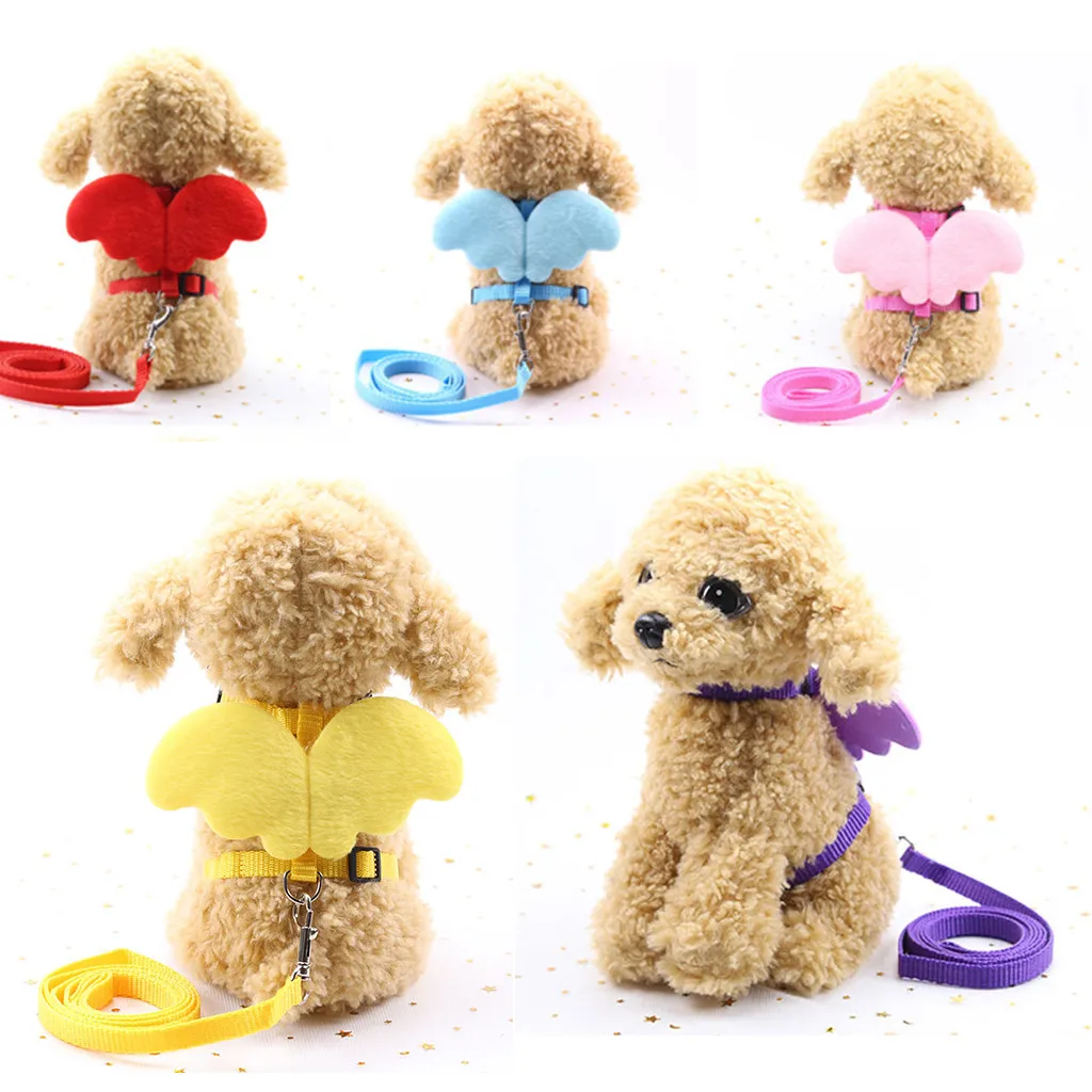 

Pet Cat Dog Puppy Cat Angel Wings Vest Chest Straps Belt Adjustable Outdoor Security Training Dog Harness Collars Pet Dog Tag