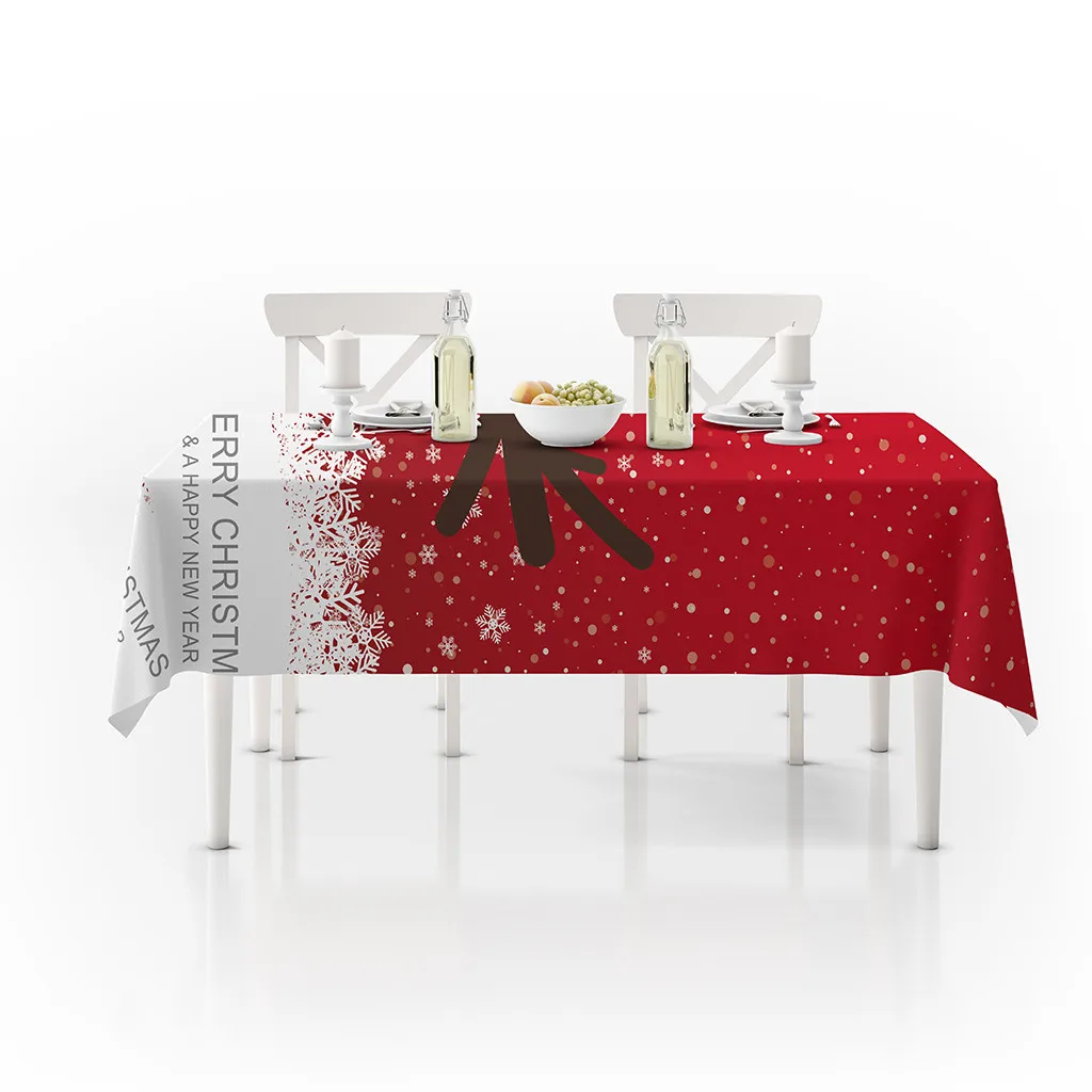 Рождественская скатерть с принтом прямоугольная скатерть для стола Праздничная Вечеринка домашний Декор рождественские украшения для дома товары для дома