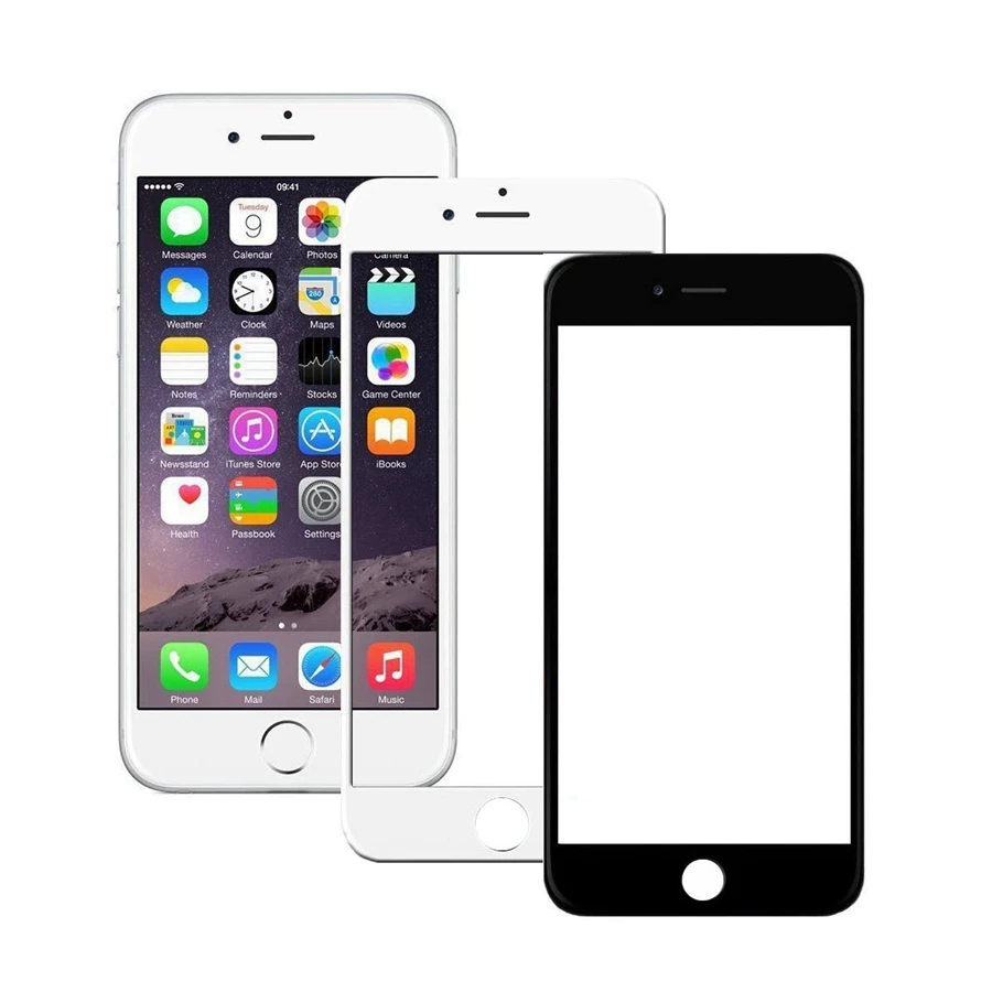 Белый и черный цвет, вид спереди ЖК-дисплей Сенсорный экран передняя Стекло объектив для iPhone 5 5S 6 Plus 6s Plus 7 Plus touch Панель внешний Стекло Замена