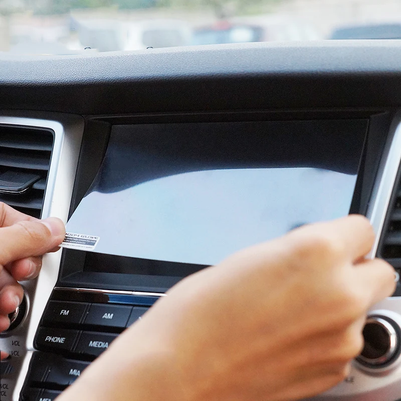 Car Styling GPS նավիգացիայի էկրան Պողպատե պաշտպանիչ ֆիլմ Hyundai Tucson- ի համար 2015 2016 2017 2017 2018 LCD էկրանների մեքենայի պիտակավորիչի հսկողություն