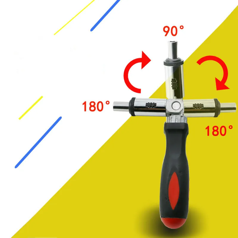 Multi function ratchet screwdriver angle variable 0 180 degrees can