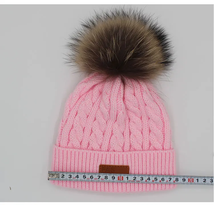 skullies beanies for kids fur ball cap winter hats children kidsboys girls pompom skullies beanies for kids (12)