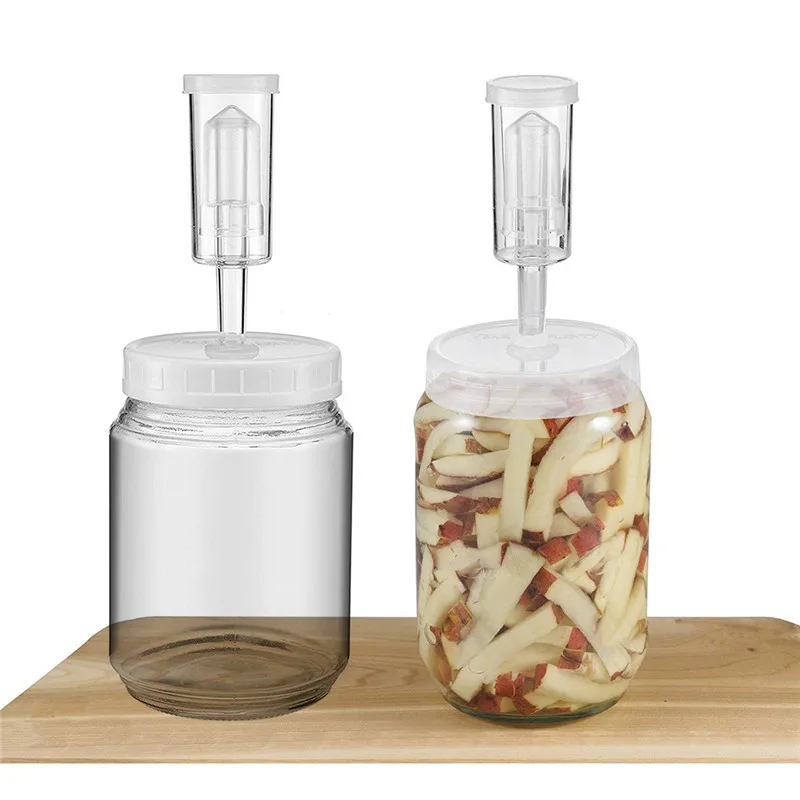 6Pcs BPA Free Airlock with Cap Wine Homebrew Air Lock One Way Exhaust