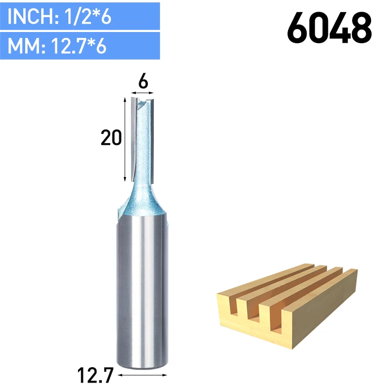 HUHAO 1 шт. промышленный деревообрабатывающий фреза с двойной окантовкой Концевая фреза с прямым триммером - Длина режущей кромки: 6048
