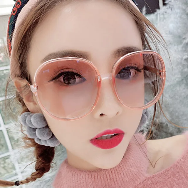Korean Style Unisex Sunglasses Women Women Large Transparent Frame