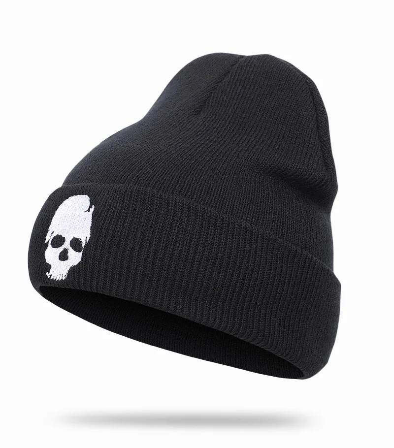 USPOP Новинка Skullies для мужчин вязанные шапочки с черепом Повседневная вышитая вязаная шапка Зима теплые шапки