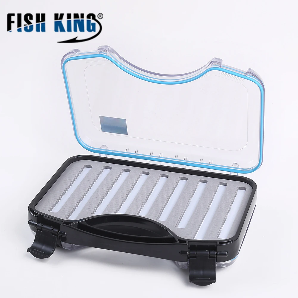 

FISH KING Fishing Accessories Fly Box Double Side Waterproof Plastic Fly Fishing Lure Artificial Bait Tools Box pesca