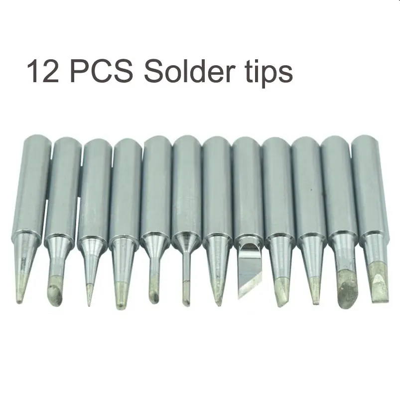 12Pcs Soldering Iron Tips Lead Free 900M T For Hakko 936 937 8586 Solder Station huismerk kopen in de aanbieding