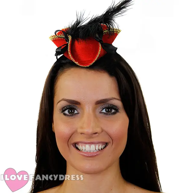 MINI PIRATE HAT ON HEADBAND TRICORN 
