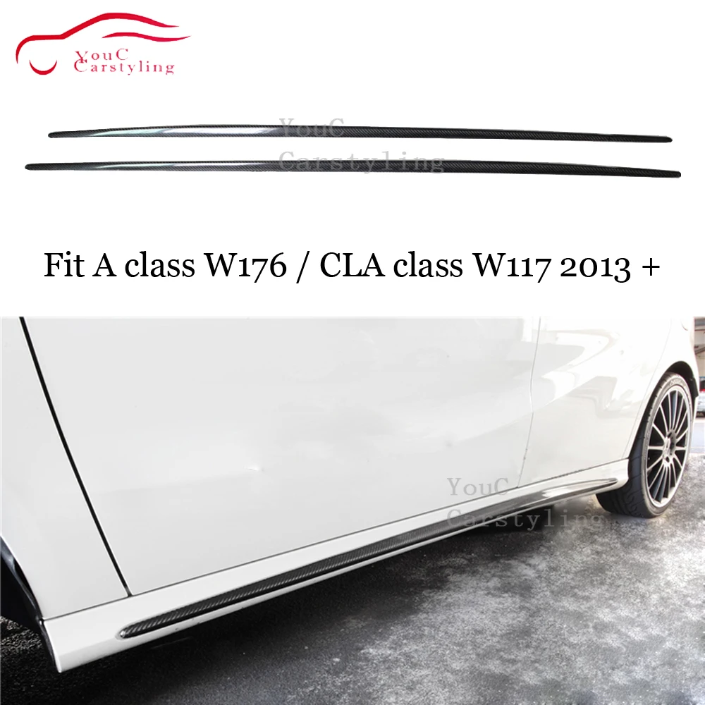 Боковая юбка из углеродного волокна в стиле OEM бампер для Mercedes A Class W176 CLA W117 A45 CLA45 AMG