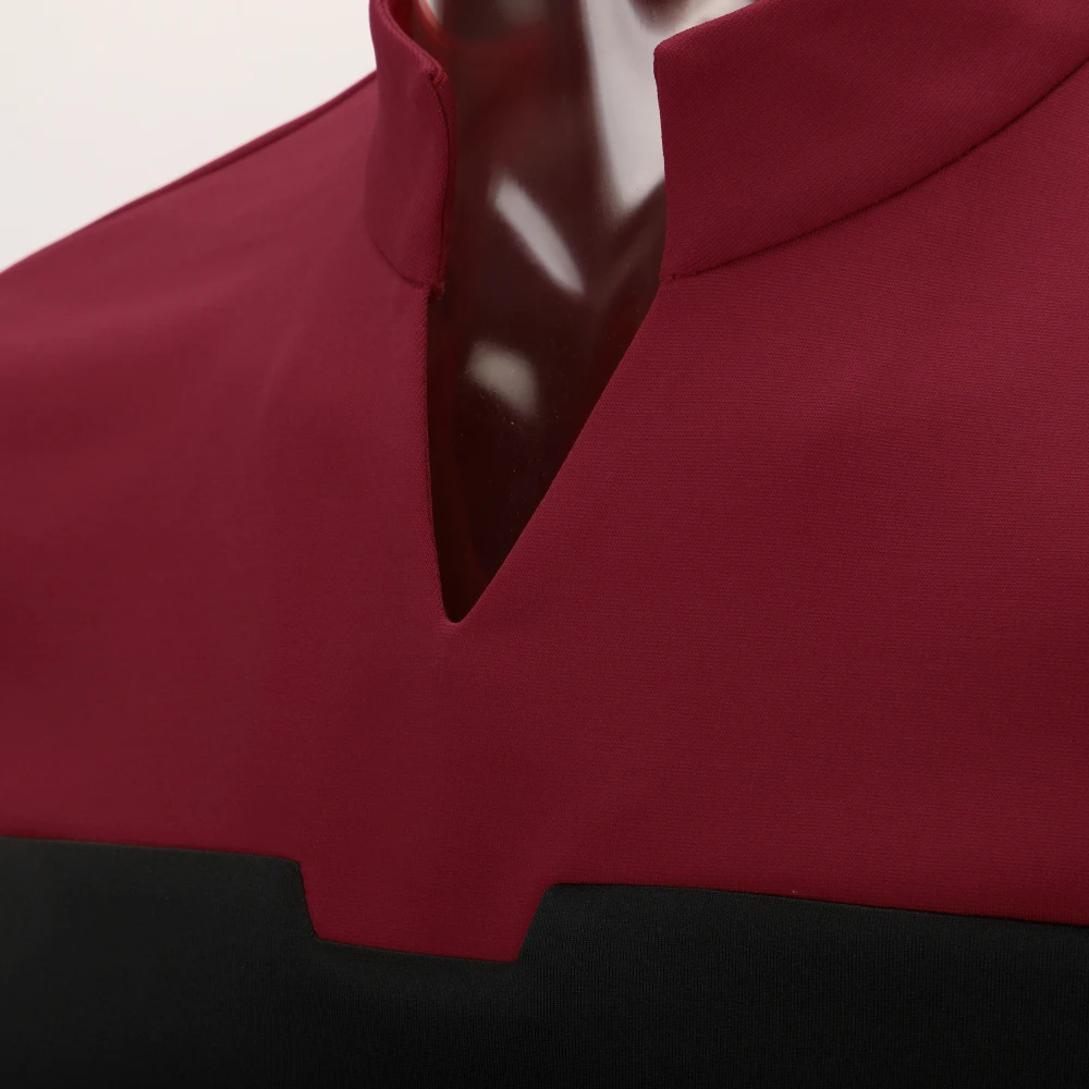 2019 Star Trek Captain Picard Startfleet Uniform Cosplay Command Red Top Shirts 