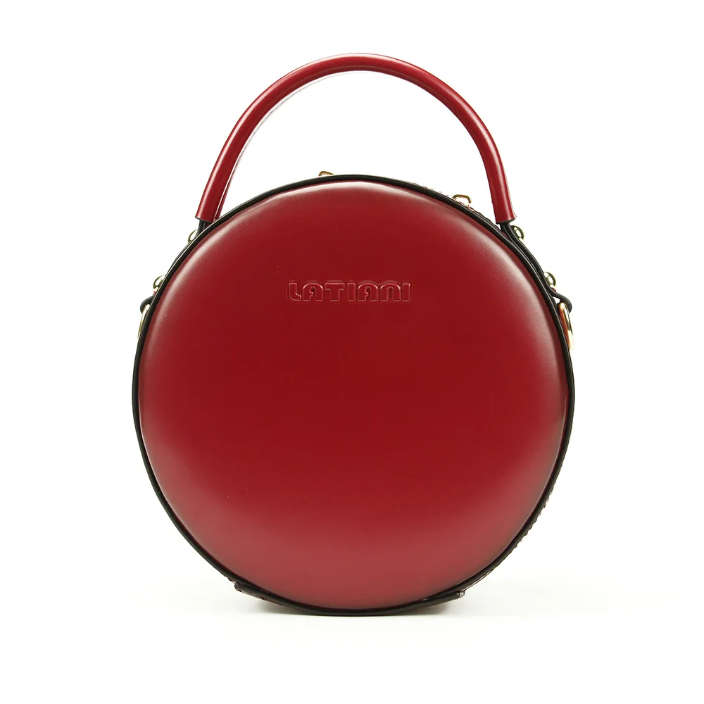 Новое поступление, модные женские сумки с верхней ручкой, сумка через плечо, на молнии, женская сумка через плечо, круглая маленькая сумка, дамская сумочка - Цвет: Красный