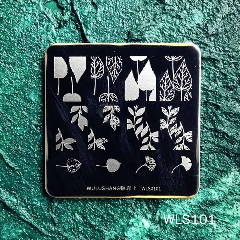 Wulushang для маникюра квадратная штамповочная пластина листья растения дизайн изображения ногтей трафарет шаблоны ногтей DIY шаблон для лака для ногтей - Цвет: WLS101