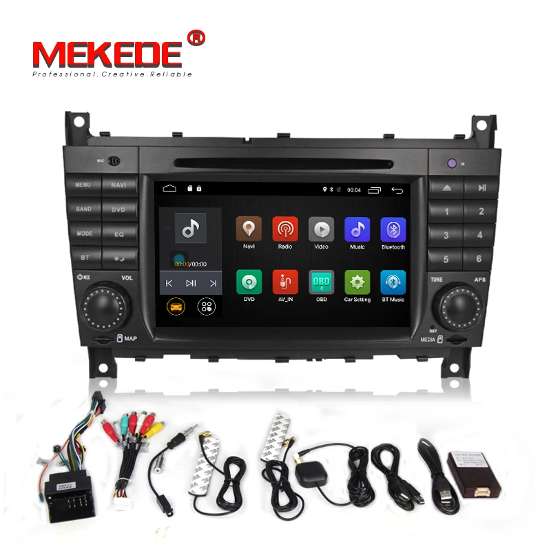 Best Android 7.1 Car DVD for Mercedes/Benz C Class W203 2004-2007 c200 C230 C240 C320 C350 CLK W209 2005 headunit GPS Radio WiFi 4G 4