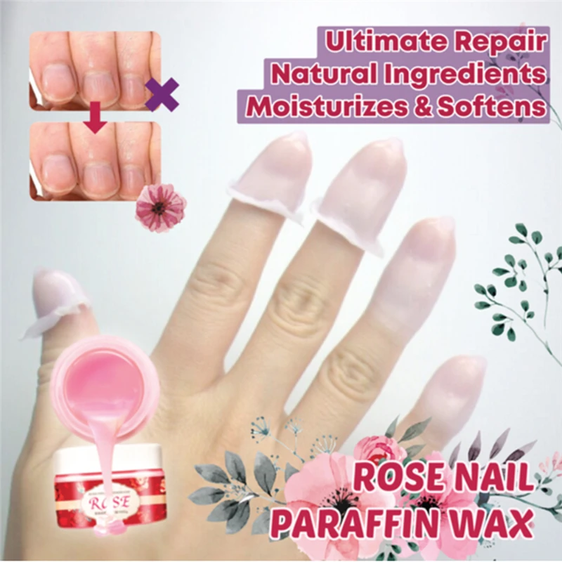 

Rose Nail Paraffin Wax Ultimate Repair Hands & Nails Mask Natural Ingredients Moisturizes Fungal Nail Treatment Hand Care