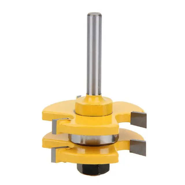 2pcs Router Bit Set 3/4″ Stock 1/4″ Shank 3 Teeth T-shape Wood Milling Cutter Machine for Flooring Wood Working Tools