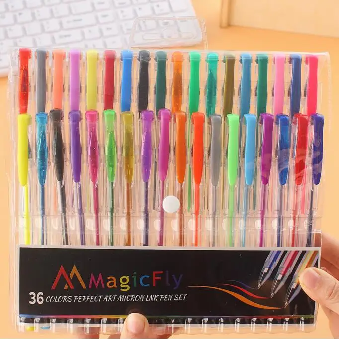 Kids School Gel Pen Set Candy Colors 48 Colorful Gel Pens Neon Pastel Glitter 24