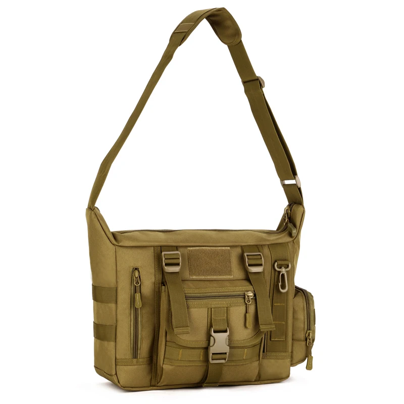 Для мужчин большой многоцелевого использования на открытом воздухе тактическая сумка для ноутбука 14 дюймов Сумка через плечо в стиле милитари с камуфляжным принтом сумка K308