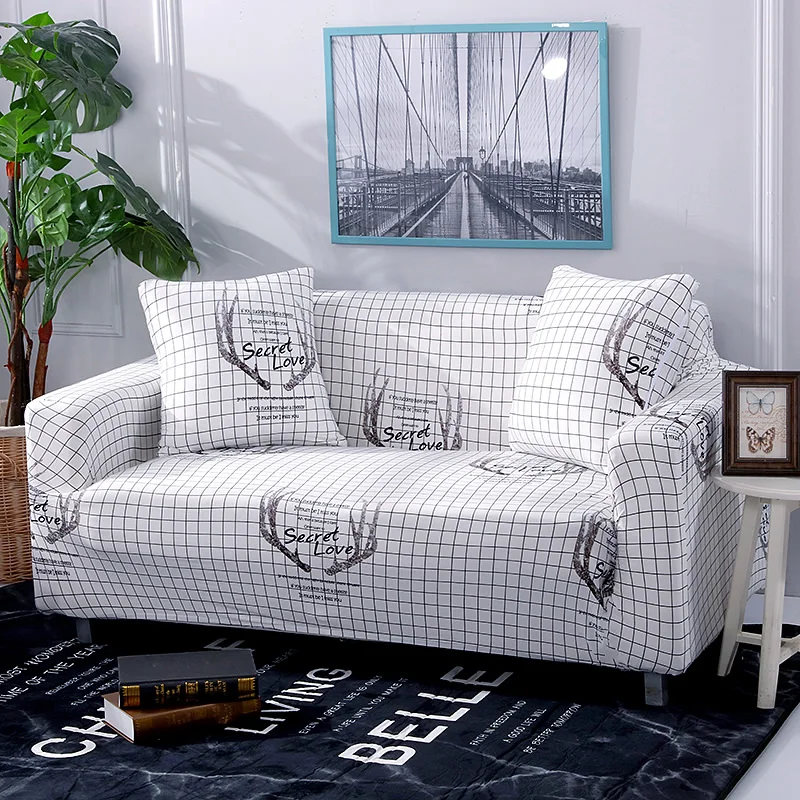 Черный и зеленый чехол для дивана, чехлы для дивана с принтом, растягивающиеся чехлы для мебели, чехлы для дивана, полотенца, секционный модный дом - Цвет: K434