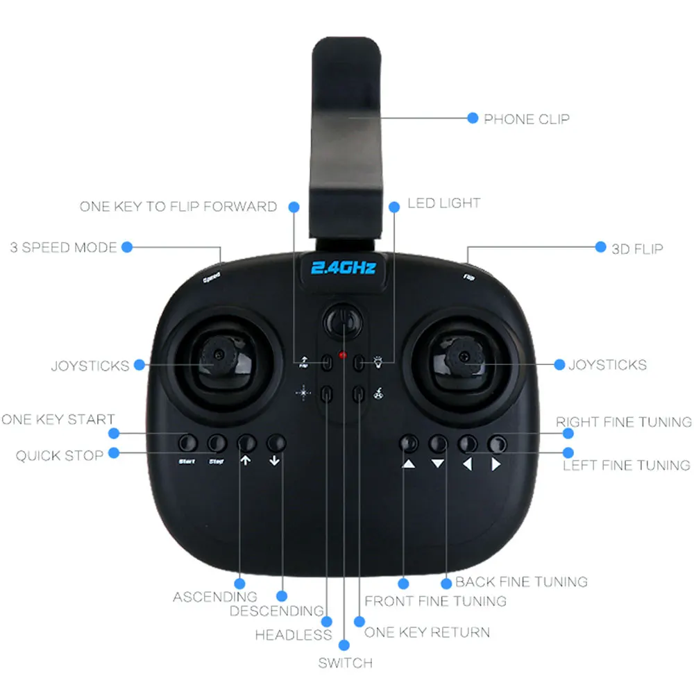 

Cewaal 720p Wide Angle WiFi Quadcopter FPV UAV Foldable Wireless Drone APP Remote Aircraft