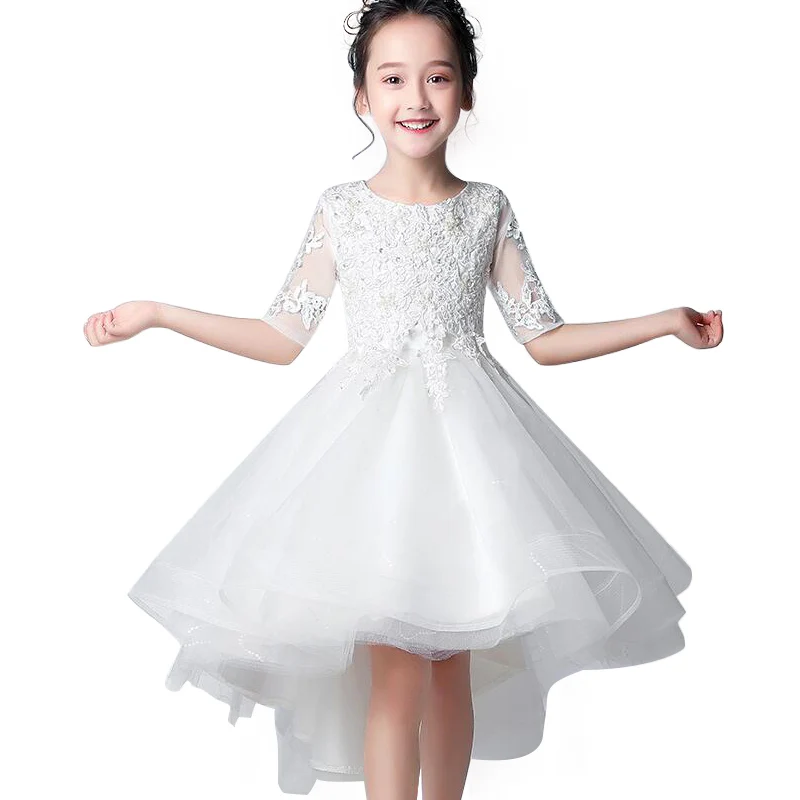 

High-Quality Christmas Lace Girl Dress White Mermaid Kids Dresses For Girls Birthday Dresses Girls Evening Party Formal Wear