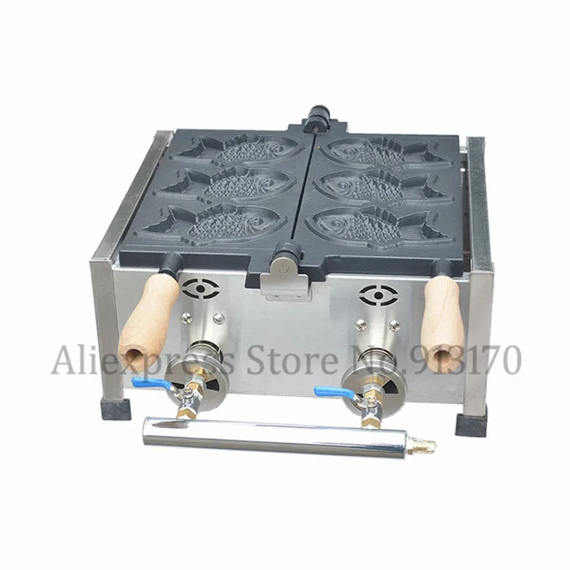 Антипригарная газовая рыба тайяки вафельная машина из нержавеющей стали 123 (21)