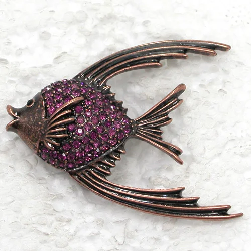 

12pcs/lot Wholesale Fashion Brooch Rhinestone Fish Costume Pin brooches C101521