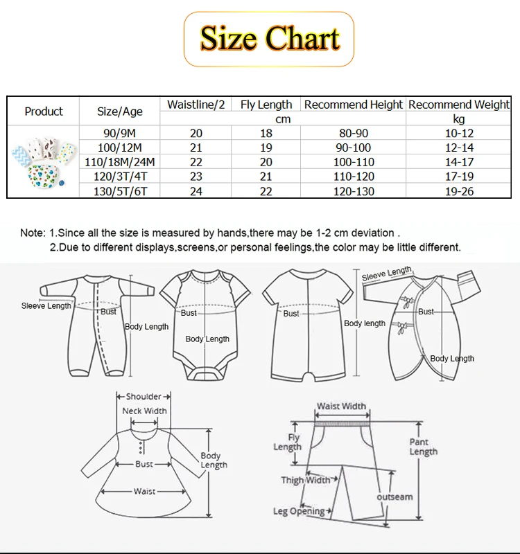 5pcs baby boys underwear girls panties