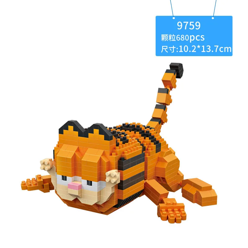 Mini Qute LOZ Kawaii фильм мультфильм Кот собака животные Odie Garfield пластиковые
