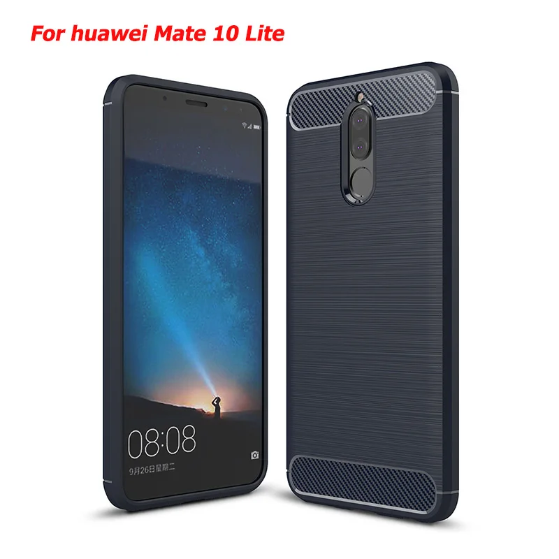 Carbon fiber brushed silicone case huawei mate 10 Lite (16)