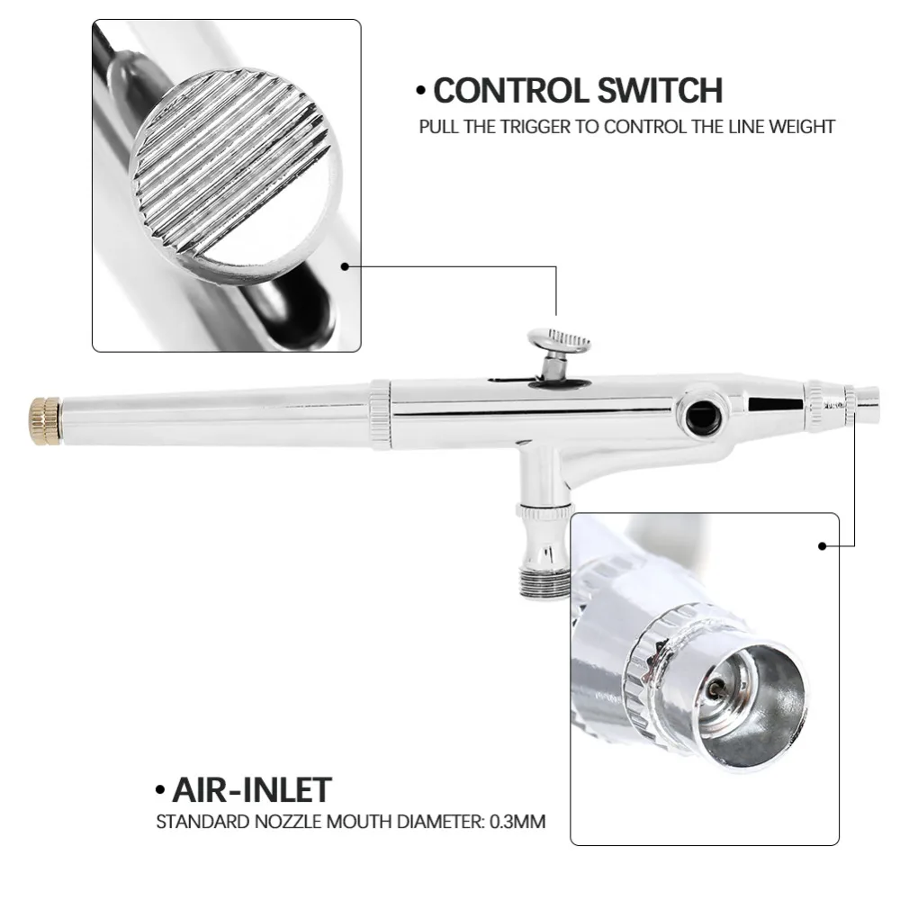 Аэрограф набор 0,2 мм/0,5 мм иглы гравитационная подача воздушная кисть спрей для тату нейл-арта Air PaintTop качество