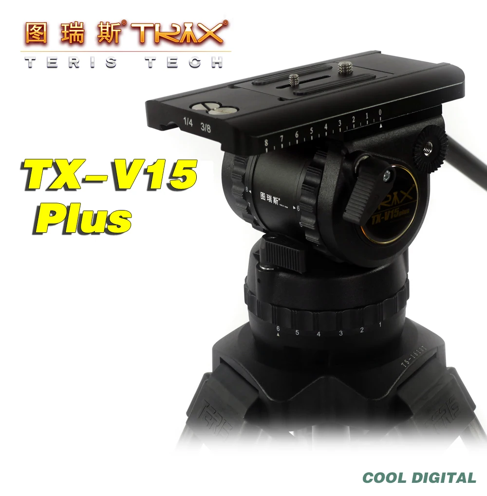 

TERIS TRIX TX-V15 Plus TS150 Professional Video Camcorder Tripod Head Fluid Head Load 15KG for Camcorder Film camera