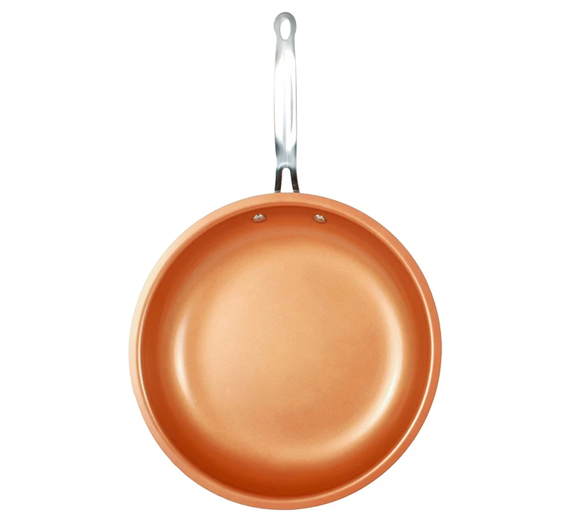 10inch Nonstick Skillet Copper Red Pan Ceramic Skillet Frying Pan