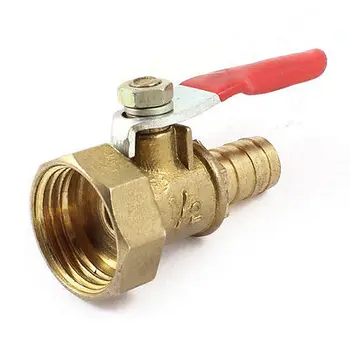 

1/2" PT Female Thread to 10mm Hose Tail Red Lever Handle Ball Valve