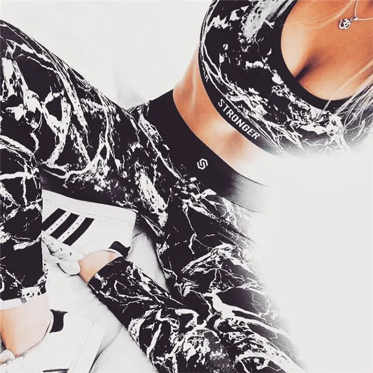 Women yoga set Fitness Suit Floral Printed Yoga Sports Suits Running Sports Clothing Gym Tracksuit