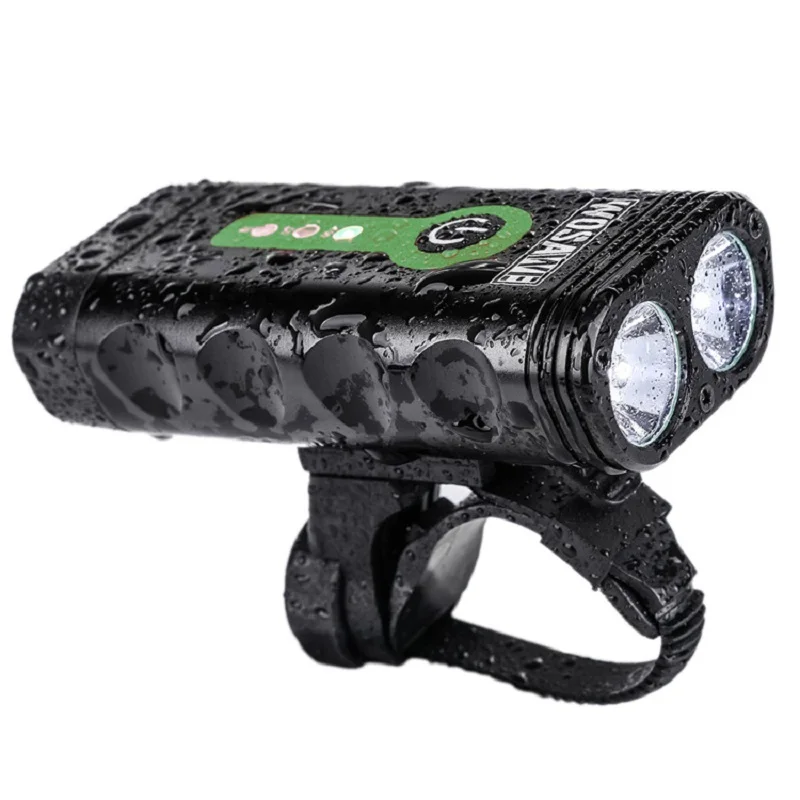 WOSAWE USB Rechargeable Bicycle Flashlight 2400 Lumens with Built in Li