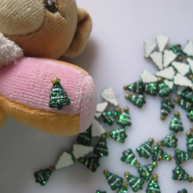 

RC139-4 30pcs Cute Christmas Tree Shape Nail Resin Decoration Outlooking