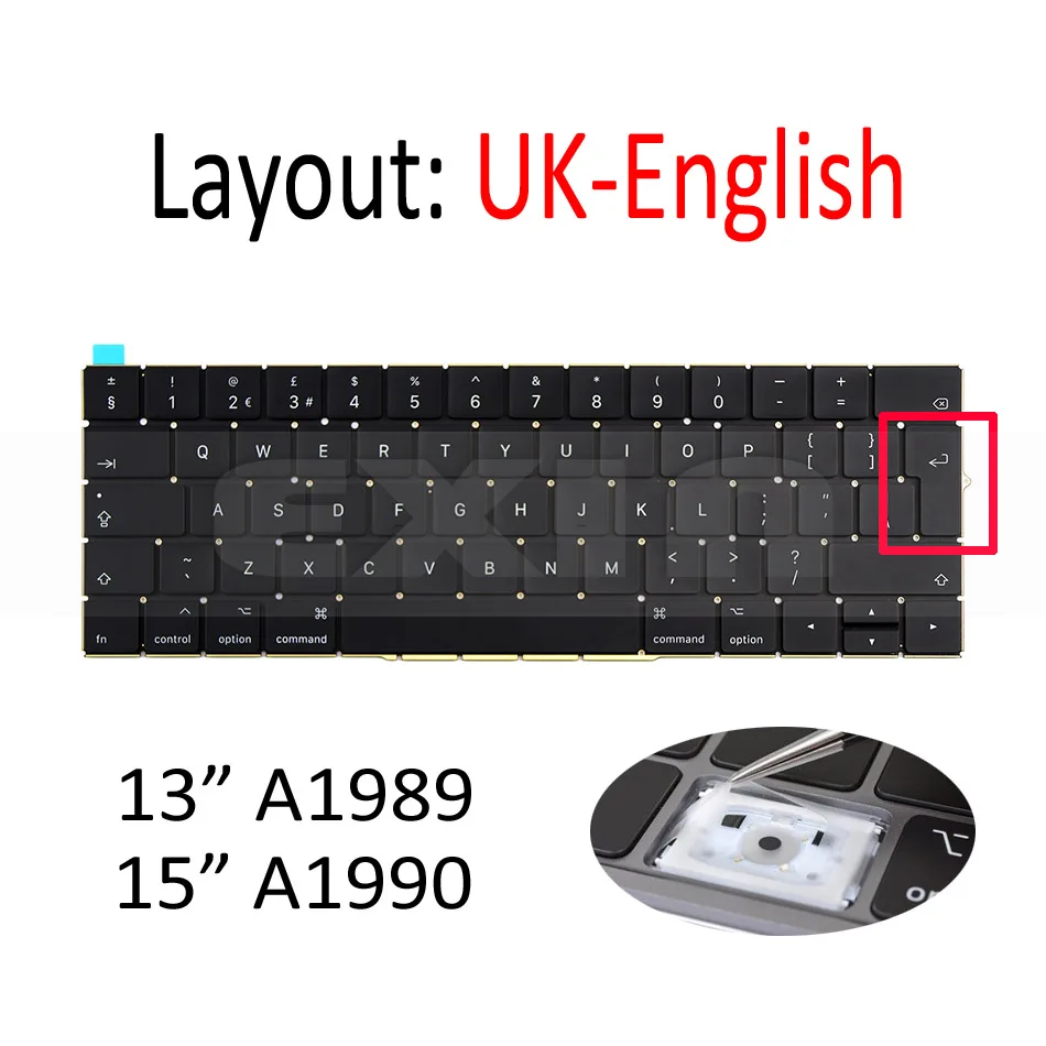 2018 New Original A1989 A1990 Keyboard US UK English for Apple Macbook Pro 13